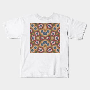 Multicolor Textured Geometric Pattern Kids T-Shirt